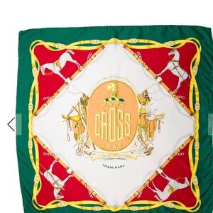 Mark Cross Colorful Equestrian Silk Scarf